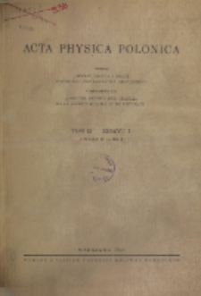Acta Physica Polonica, Vol. 2, Z. 1