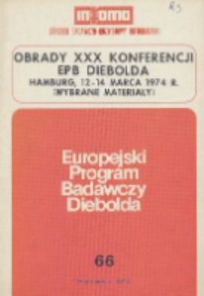Obrady XXX Konferencji EPB Dielolda Hamburg, 12-14 marca 1974r. ( Wybrane materiały)