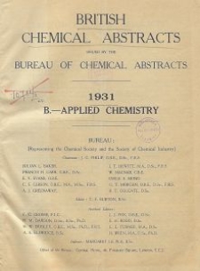 British Chemical Abstracts. B.-Applied Chemistry. Foreword