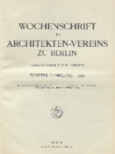Wochenschrift des Architekten Vereins zu Berlin. Jg. 5, Nr 1