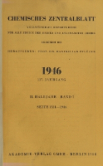 Chemisches Zentralblatt : vollständiges Repertorium für alle Zweige der reinen und angewandten Chemie, Jg. 117, Hb. 2, Bd. 7, Nr. 9/10