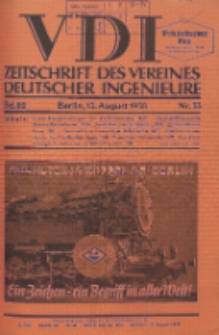 Zeitschrift des Vereines Deutscher Ingenieure, Bd. 82 , H. 33