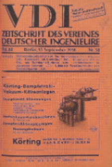 Zeitschrift des Vereines Deutscher Ingenieure, Bd. 82 , H. 38