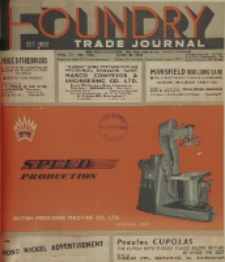 Foundry Trade Journal : with which is incorporated the iron and steel trades journal, Vol. 72, No. 1454
