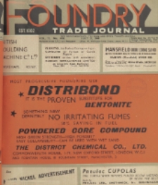 Foundry Trade Journal : with which is incorporated the iron and steel trades journal, Vol. 72, No. 1458