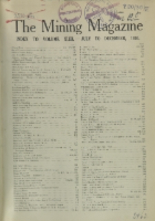 The Mining Magazine, Vol. 43, Index
