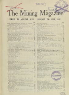 The Mining Magazine, Vol. 44, Index