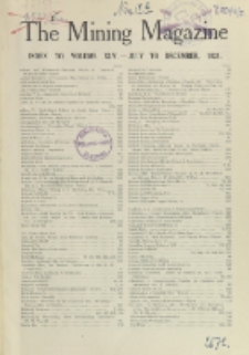 The Mining Magazine, Vol. 45, Index