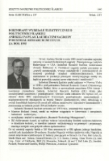 Doktorant Wydziału Elektrycznego Politechniki Śląskiej Andrzej Pawlak laureatem nagrody Industrial Research Institute za rok 1995