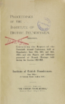 Proceedings of the Institution of British Foundrymen, Vol. 16 (1922-1923)