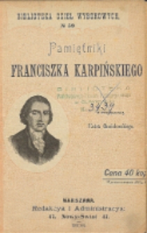 Pamiętniki Franciszka Karpińskiego