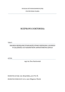 Recenzja rozprawy doktorskiej mgr inż. Ewy Stachowiak pt. Badania modelowe stabilności stawu rzepkowo-udowego w zależności od parametrów antropometrycznych