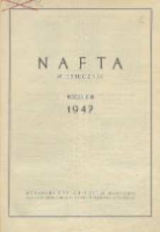 Spis rzeczy drukowanych w czasopiśmie "Nafta" w roku 1947
