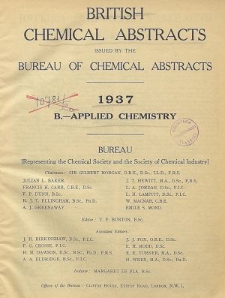 British Chemical Abstracts. B. Applied Chemistry, January