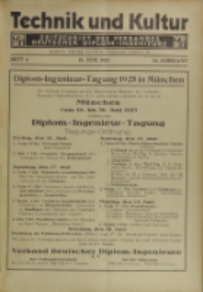 Technik und Kultur : Zeitschrift des Verbandes Deutscher Diplom-Ingenieure, Jg.16, H. 6