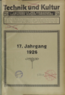 Technik und Kultur : Zeitschrift des Verbandes Deutscher Diplom-Ingenieure, Jg. 17, H. 1