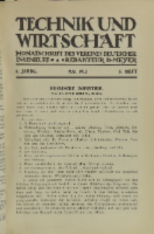 Technik und Wirtschaft : Monatschrift des Vereines Deutscher Ingenieure, Jg. 5, H. 5