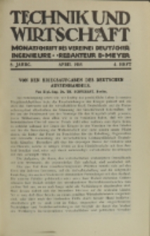 Technik und Wirtschaft : Monatschrift des Vereines Deutscher Ingenieure, Jg. 8, H. 4