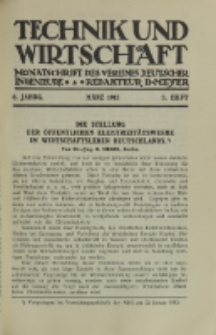 Technik und Wirtschaft : Monatsschrift des Vereines Deutscher Ingenieure, Jg. 6, H. 3