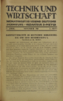 Technik und Wirtschaft : Monatsschrift des Vereines Deutscher Ingenieure, Jg. 11, H. 11