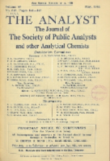 The Analyst : the journal of The Society of Public Analysts and other Analytical Chemists : a monthly journal devoted to the advancement of analytical chemistry. Vol. 69. No. 818