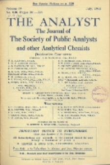 The Analyst : the journal of The Society of Public Analysts and other Analytical Chemists : a monthly journal devoted to the advancement of analytical chemistry. Vol. 69. No. 820