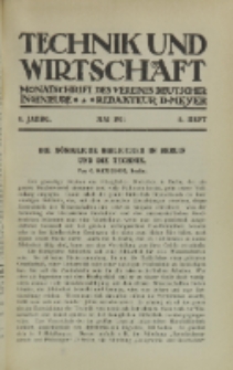 Technik und Wirtschaft : Monatsschrift des Vereines Deutscher Ingenieure, Jg. 4, H. 5