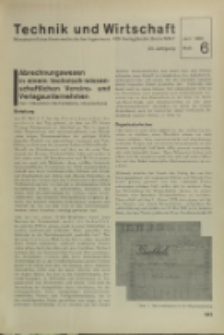 Technik und Wirtschaft : Monatsschrift des Vereines Deutscher Ingenieure, Jg. 24, H. 6