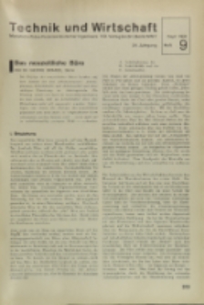 Technik und Wirtschaft : Monatsschrift des Vereines Deutscher Ingenieure, Jg. 24, H. 9