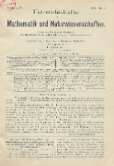 Unterrichtsblätter für Mathematik und Naturwissenschaften, Jg. 10, No. 1