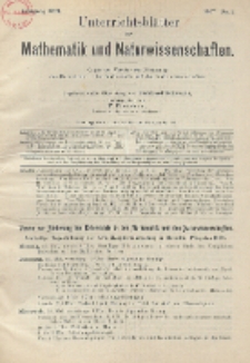 Unterrichtsblätter für Mathematik und Naturwissenschaften, Jg. 13, No. 1