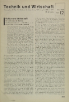 Technik und Wirtschaft : Monatsschrift des Vereines Deutscher Ingenieure, Jg. 25, H. 12