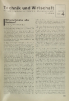 Technik und Wirtschaft : Monatsschrift des Vereines Deutscher Ingenieure, Jg. 25, H. 4