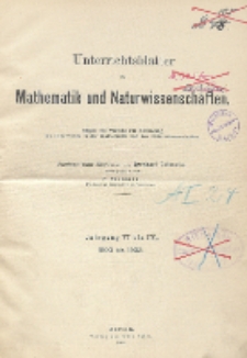 Inhalts - Verzeichnis. Jg. I bis V., 1900 bis 1903