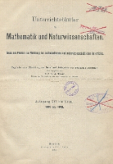Inhalts - Verzeichnis. Jg. XVI bis XVIII., 1910 bis 1912
