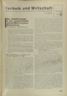 Technik und Wirtschaft : Monatsschrift des Vereines Deutscher Ingenieure, Jg. 31, H. 9
