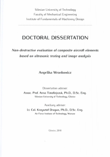 Non-destructive evaluation of composite aircraft elements based on ultrasonic testing and image analysis