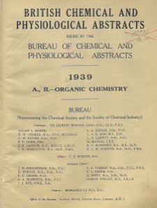 British Chemical and Physiological Abstracts. A. Pure Chemistry and Physiology. II. Organic Chemistry, Foreword