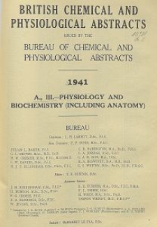 British Chemical and Physiological Abstracts. A. Pure Chemistry and Physiology. III. Physiology and Biochemistry (including Anatomy), Foreword