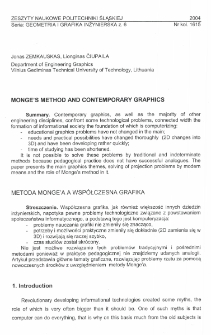 Monge's method and contemporary graphics