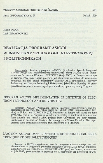 Realizacja programu ASIC/DI w Instytucie Technologii Elektronowej i Politechnikach