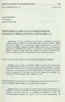 Współpraca sieci N-10 sterowników Cegelec z siecią Novell Netware 3.11