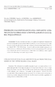 Problem zagospodarowania odpadów górniczych na obszarze Górnośląskiego Zagłębia Węglowego