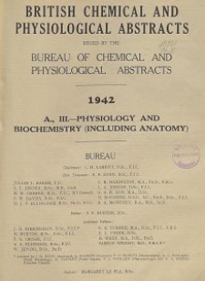 British Chemical and Physiological Abstracts. A. Pure Chemistry and Physiology. III. Physiology and Biochemistry (including Anatomy), May