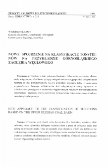 Nowe spojrzenie na klasyfikację tonsteinów na przykładzie Górnośląskiego Zagłębia Węglowego