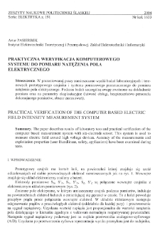 Praktyczna weryfikacja komputerowego systemu do pomiaru natężenia pola elektrycznego