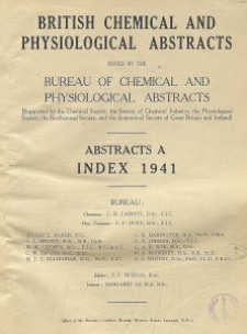 British Chemical and Physiological Abstracts. Abstracts A. Index 1941, Journals from which abstracts are made