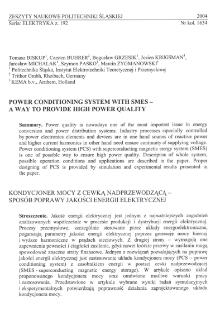 Power conditioning system with SMES - a way to provide high power quality