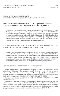 Obliczenia elektromagnetyczne i wytrzymałościowe wirnika generatora drgań skrętnych