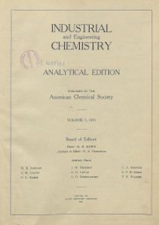 Industrial and Engineering Chemistry : analytical edition, Vol. 3, No. 1